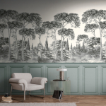 39954-1 Панно AS Creation 265*280, Монохромный лес и панели