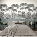 39954-1 Панно AS Creation 265*280, Монохромный лес и панели