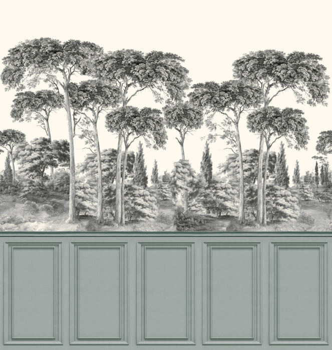 39954-1 Панно AS Creation 265*280, Монохромный лес и панели